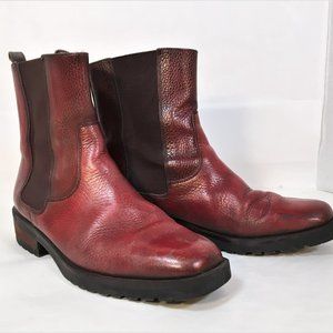 Awesome Red Leather Chelsea/Beatle Boots Size 8 (B